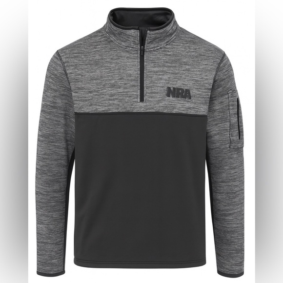NRA Other - NRA (National Rifle Association) Men's Gray and Black Quarter-Zip Jacket XL
